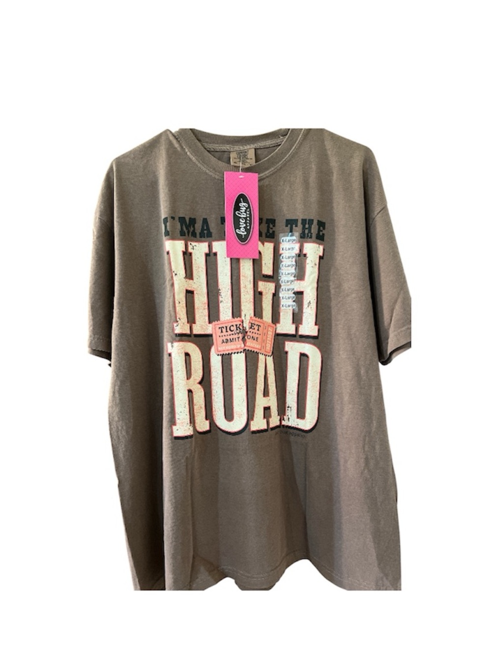 Comfort Colors Brown Graphic 'High Road' Short Sleeve Tee